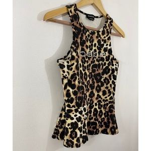 Bebe Women’s Animal Print Embroidery Top Size: S